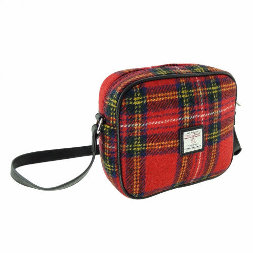 Harris Tweed Small Crossbody Shoulder Purse Bag - Royal Stewart Tartan Plaid