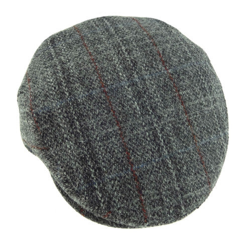 Harris Tweed Flat Cap - Gray Check Plaid