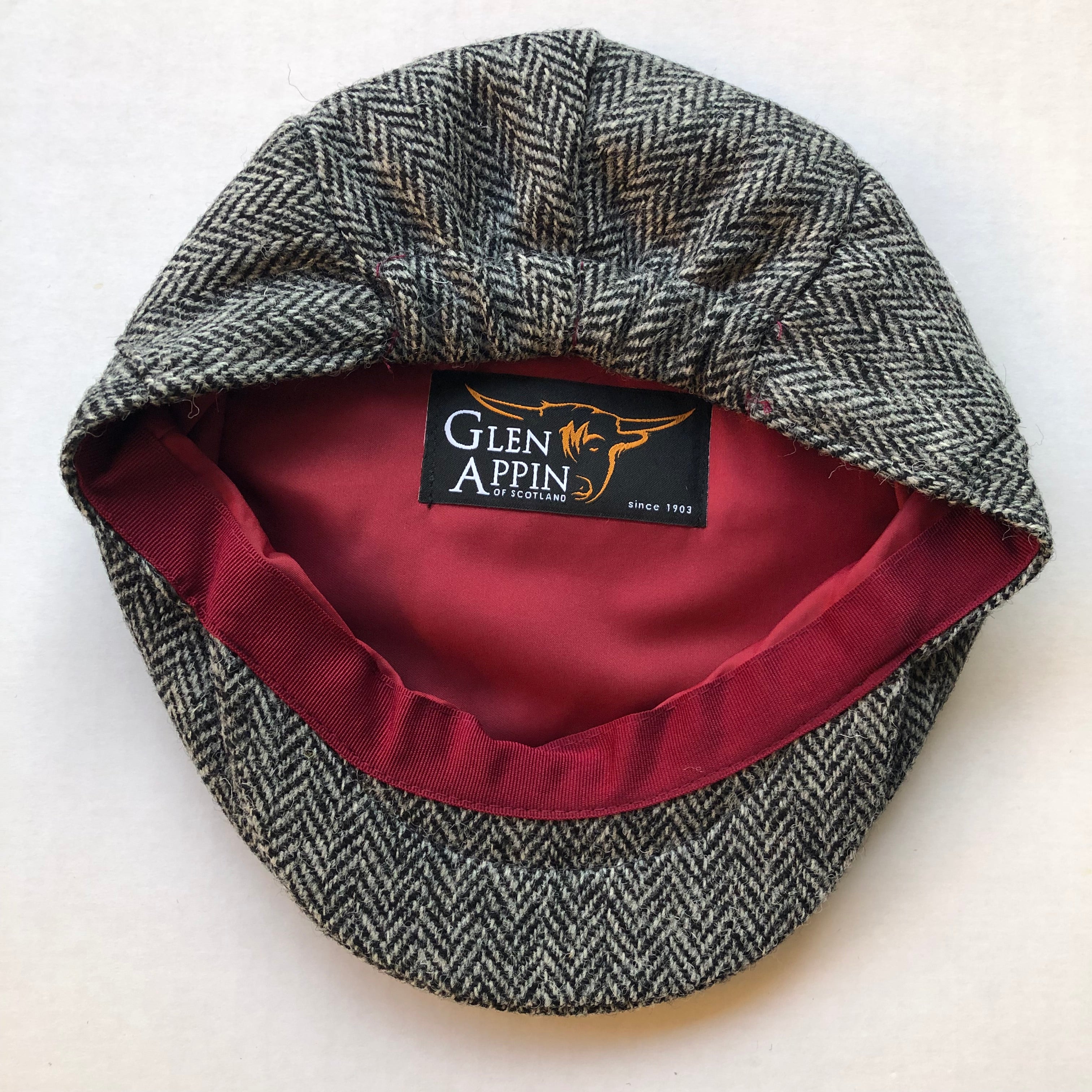 Harris Tweed Flat Cap - Gray Herringbone