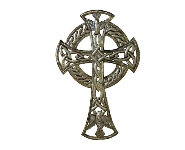 Handmade Celtic Cross With Doves Of Peace