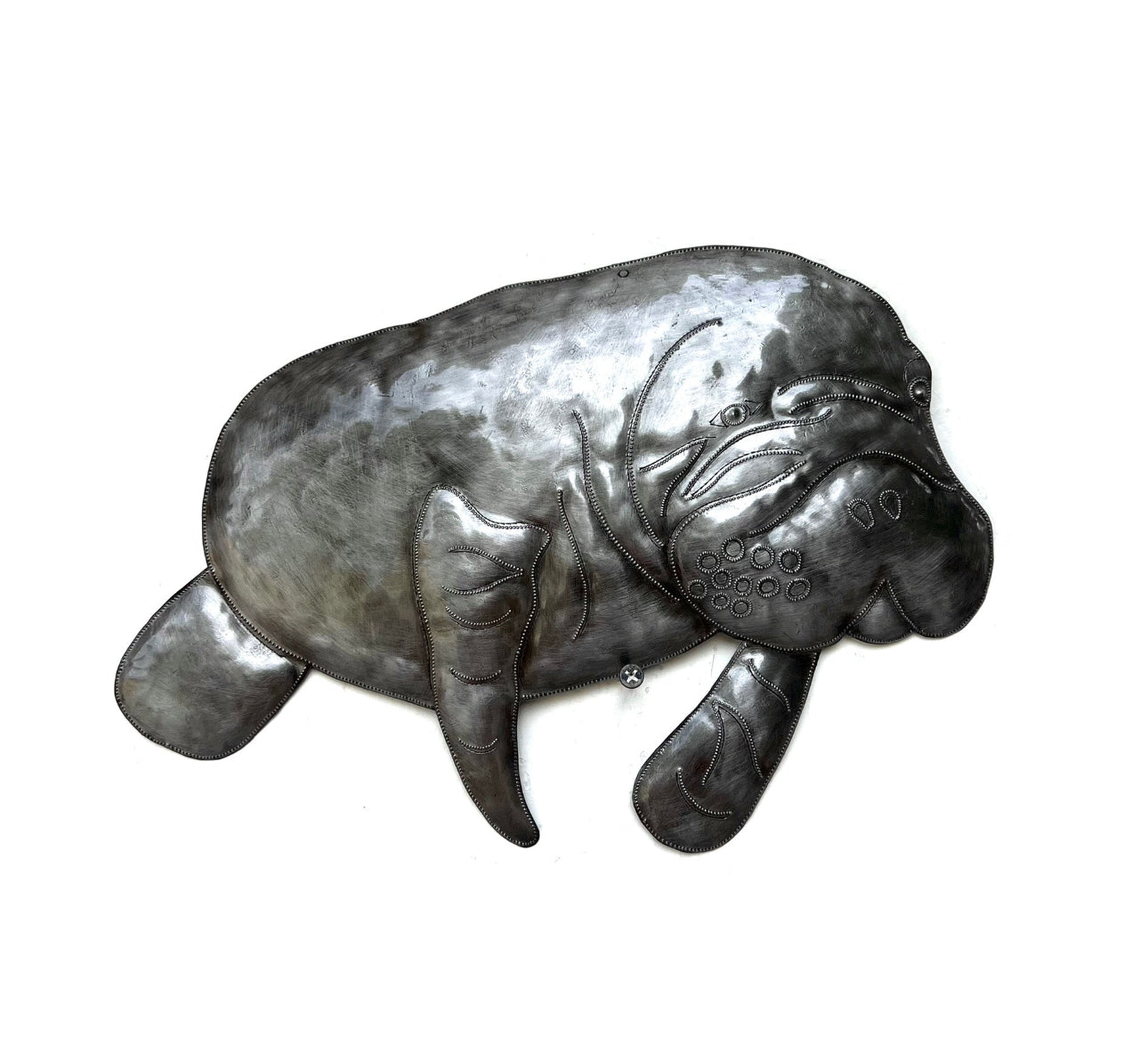 Handmade Recycled Steel Barrel Metal Manatee Wall Decor