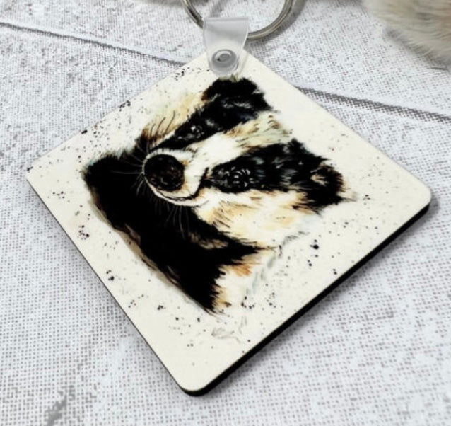 Handmade Badger Keychain - Cedric