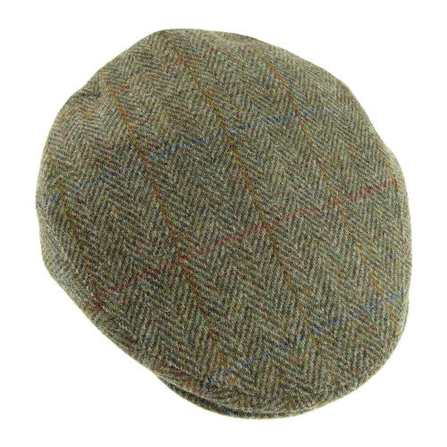 Harris Tweed Flat Cap - Country Green Herringbone