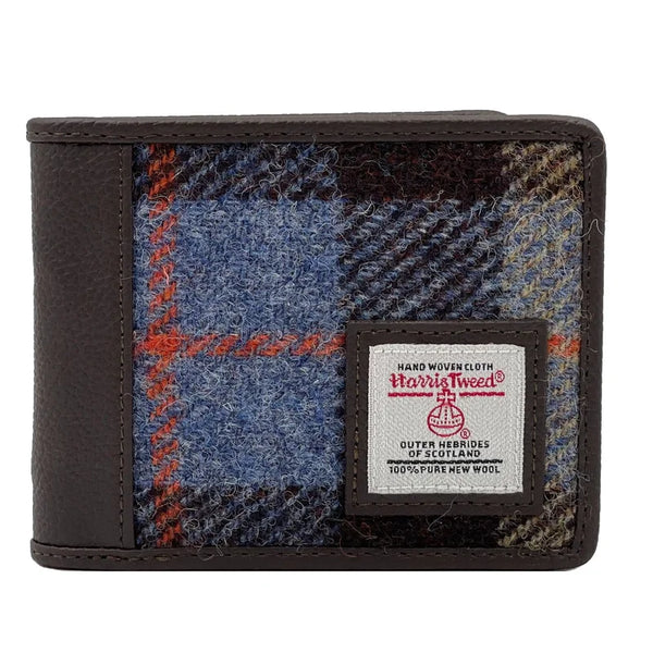 Harris Tweed Trifold Wallet - Blue / Brown Check